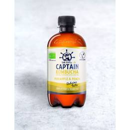Kombucha Captain piña melocotón 400 ml.